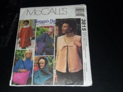3815 TIE VEST,HOOD,FLEECE/WOOL PONCHO,TOTE PATTERN 8-22